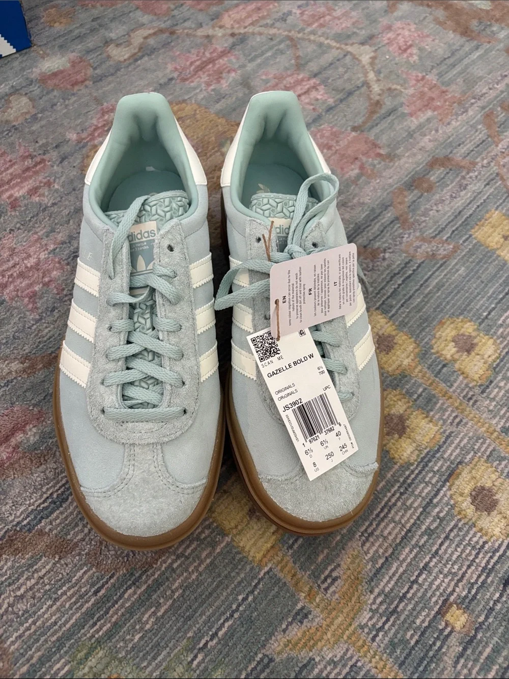 adidas Light Mint Green Platform Sneaker with Gum Sole